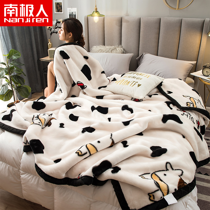 Blanket quilt winter thickened coral fleece sheets blanket bed single spring and autumn blanket student dormitory summer