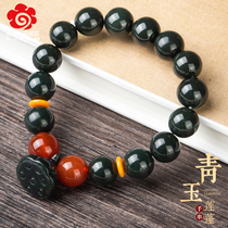 Hetian Jade jade bracelets mens jade lotus womens beaded bracelet ball for girlfriend Valentines Day gift