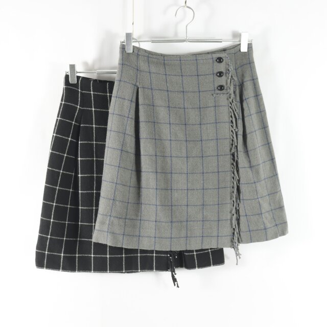 Short A-line skirt Japanese single plaid skirt