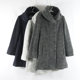 Mid-length daily single stand collar woolen jacket