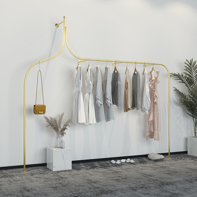 Clothing store display rack display rack dedicated to the wall hanging floor-to-ceiling women's clothing store hanger supports custom-made shelves