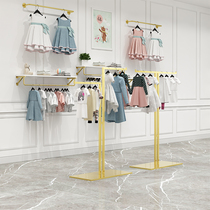 Childrens clothing store display stand Golden Zhongdao running water table clothing store hanging clothes pole floor-standing clothing store display pole T-shaped