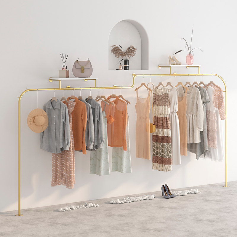Clothing Store Display Rack Upper Wall Floor Women's Clothing Store Shelves Display Props Selling Clothes Shelves Special Hangclothes Hanger