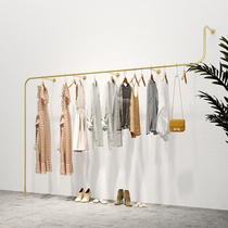Clothing store dedicated display rack floor-to-ceiling womens clothing store gold display shelf wall-mounted hanger clothing rack