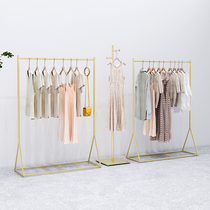 Golden clothing store hangers landing womens clothing store shelves display rack clothes shop special clothes rack rack