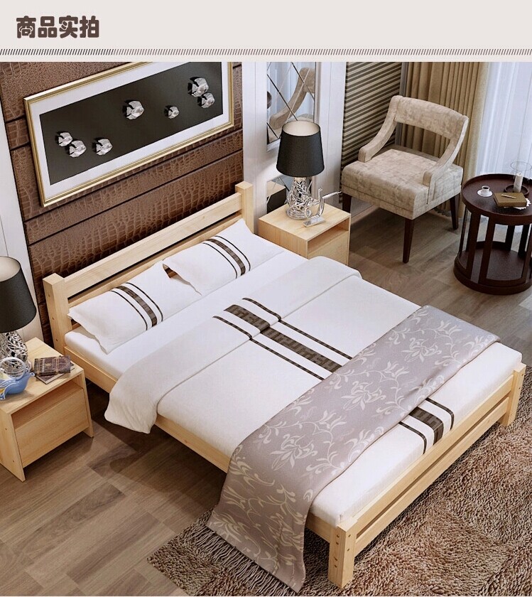 Đặc biệt cung cấp tinh khiết rắn giường gỗ thông giường giường đơn đôi người lớn giường loại trẻ em giường rắn gỗ giường đơn 1.5