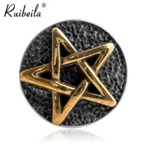 ruibeila retro punk star earrings single 925 silver Pentagram earrings men and women personality trend tide