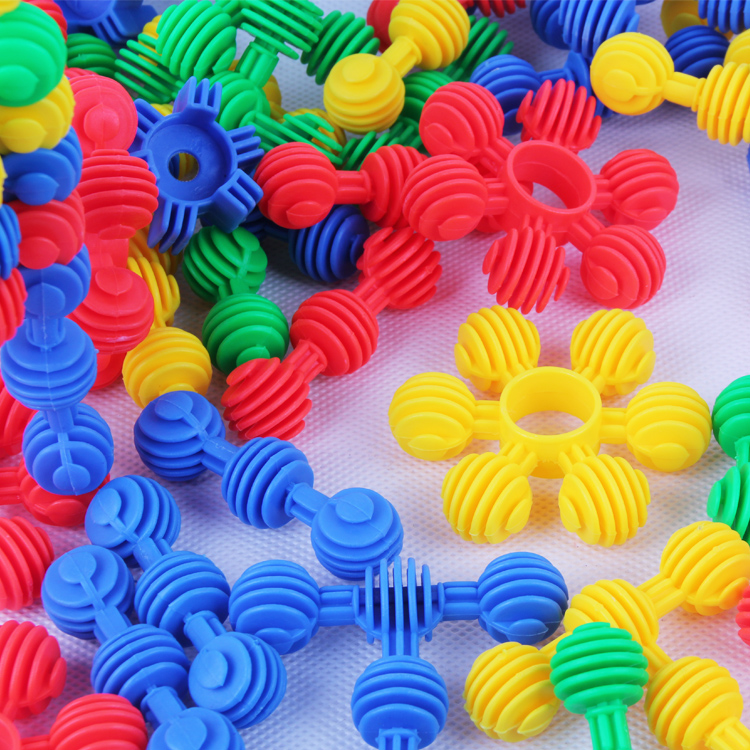 Children's educational assembly toy children plastic snowflake desktop splicing building block software small sun building block toy