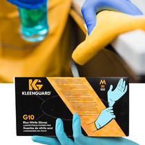 kleenguard Kimberly G10 disposable nitrile gloves blue food grade glass non-stick durable protection