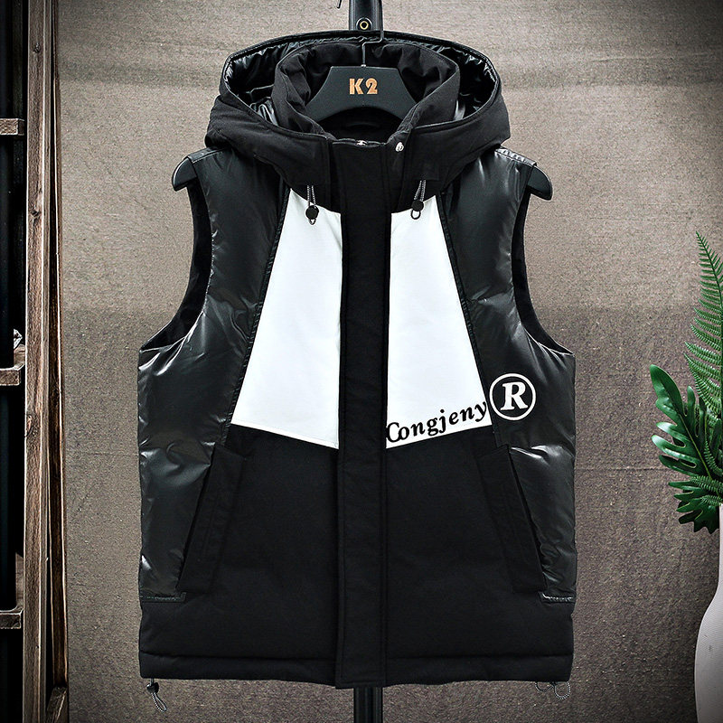 13 boy down cotton waistcoat outside wearing 15 year old student 12 grand boy autumn winter new kan shoulder vest waistcoat jacket