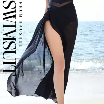 Trumpeter bikini outside hot spring swimsuit Shawl gauze blouse Seaside jacket beach skirt suspender sunscreen wrap skirt towel