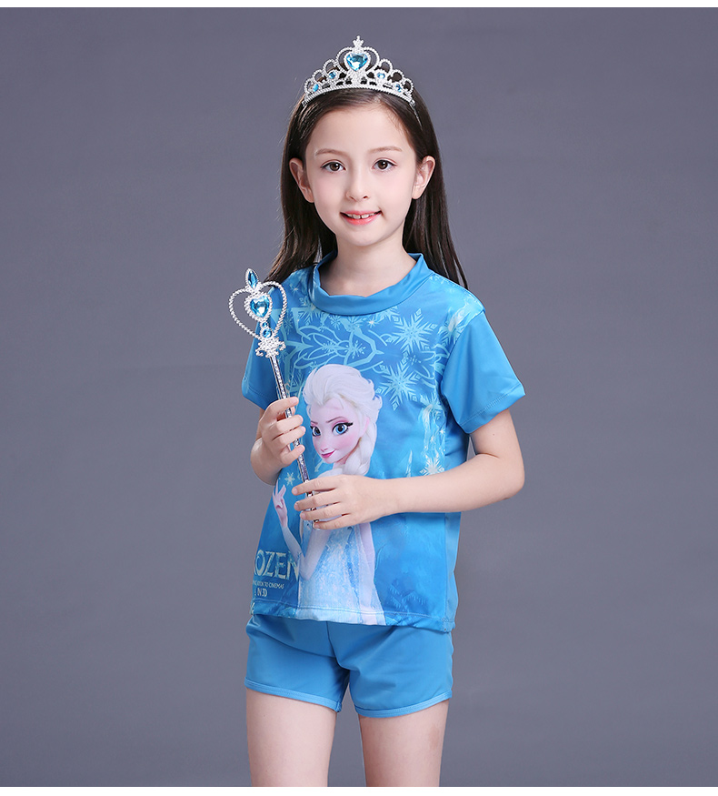 Áo tắm trẻ em băng đông lạnh cô gái chia áo tắm kem chống nắng khô nhanh đồ bơi áo tắm bãi biển nghỉ bơi mùa hè