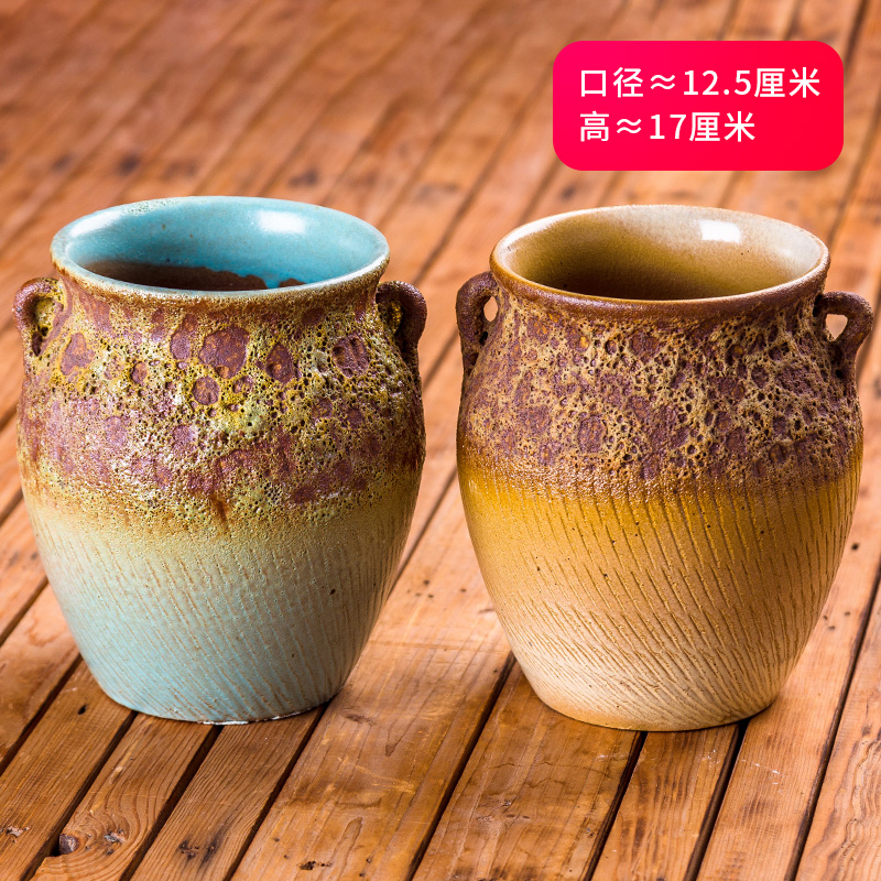 Fleshy pottery hand coarse pottery flowerpot breathable element meaty plant flower pot purple orchid ceramic POTS to restore ancient ways