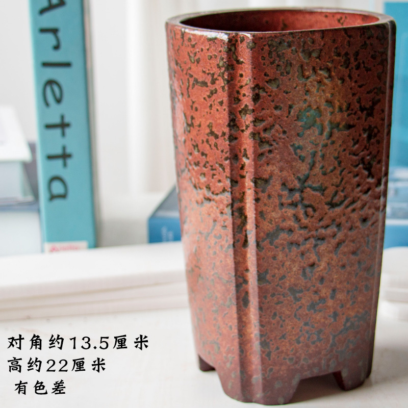 Meaty plant flower pot is more than meat pot coarse pottery, the plants creative ceramic contracted large move basin thousand cylinder