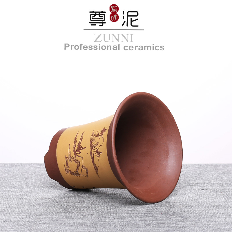 Yixing purple sand flowerpot more than meat, green plant with big small number of Chinese rose orchids bracketplant flowerpot ceramic package