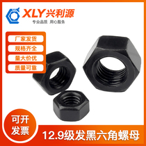 Black Hexagon Nut 12 Grade 9 High Strength Nut Nut M6M8M10M12M14-36 Carbon Steel Hexagon Nut