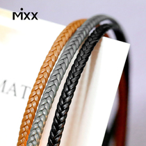 mixx black head layer calfskin hand-woven leather rope choker neck chain collar collar choker 925 silver n1913