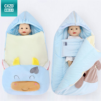 Newborn baby anti-shock sleeping bag holds dual-use autumn and winter thickened baby anti-kicking newborn out supplies