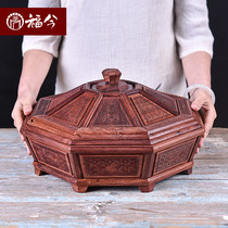 Red Wood Dry Fruit Box Chinese Wooden Home Divided snacks with cover Living room New Chinese New Year Candy Box Candy Tray Containing box