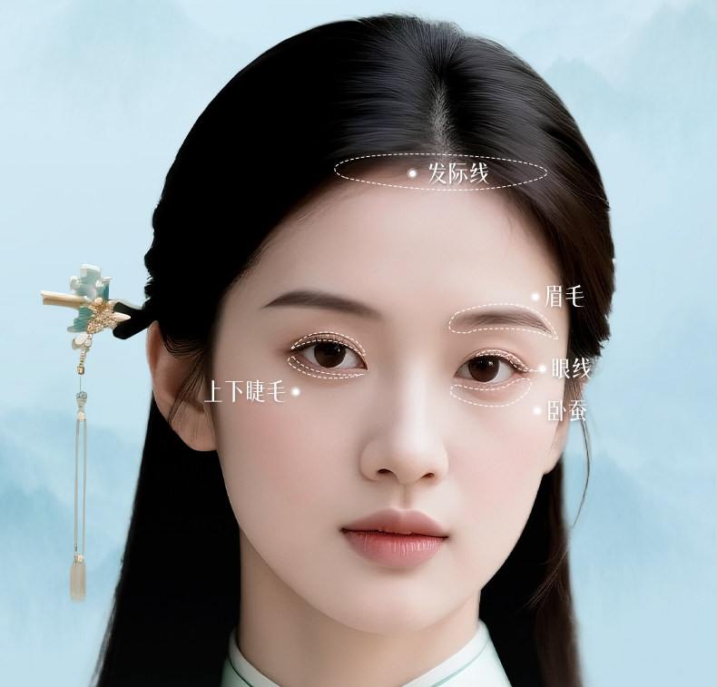 Карандаш для бровей/бровей/бровей порошок паста 二叉水眉笔双头防水持久不脱色根根分明野生眉女眼线笔胶笔防汗