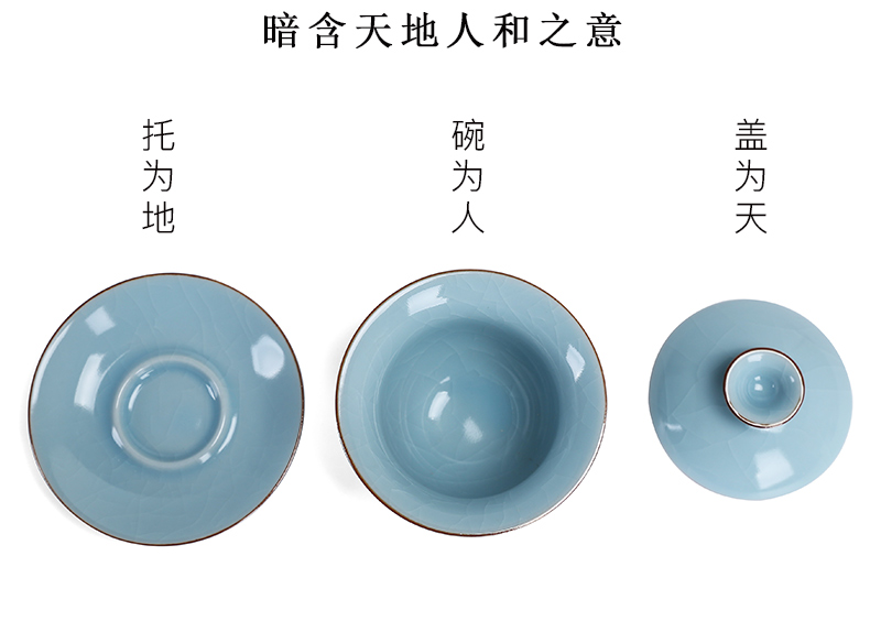 Tureen tea cup your up ceramic porcelain bowl large tea tea bowl three Tureen heat - resistant name plum green hand grasp pot