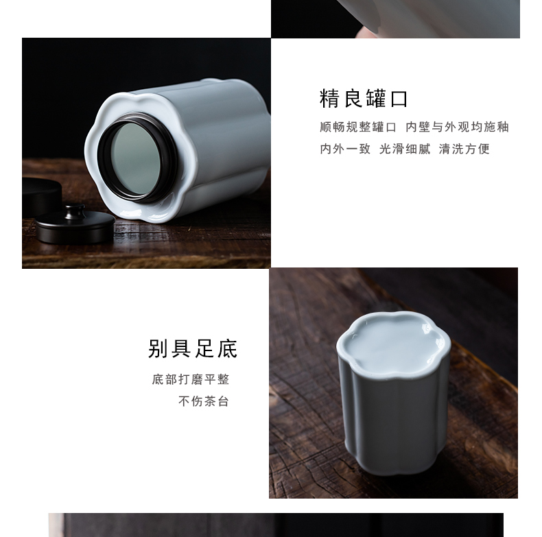 Tin lid ceramic tea pot sweet white jade seal pot is contracted to save tea storehouse POTS series white porcelain in the household