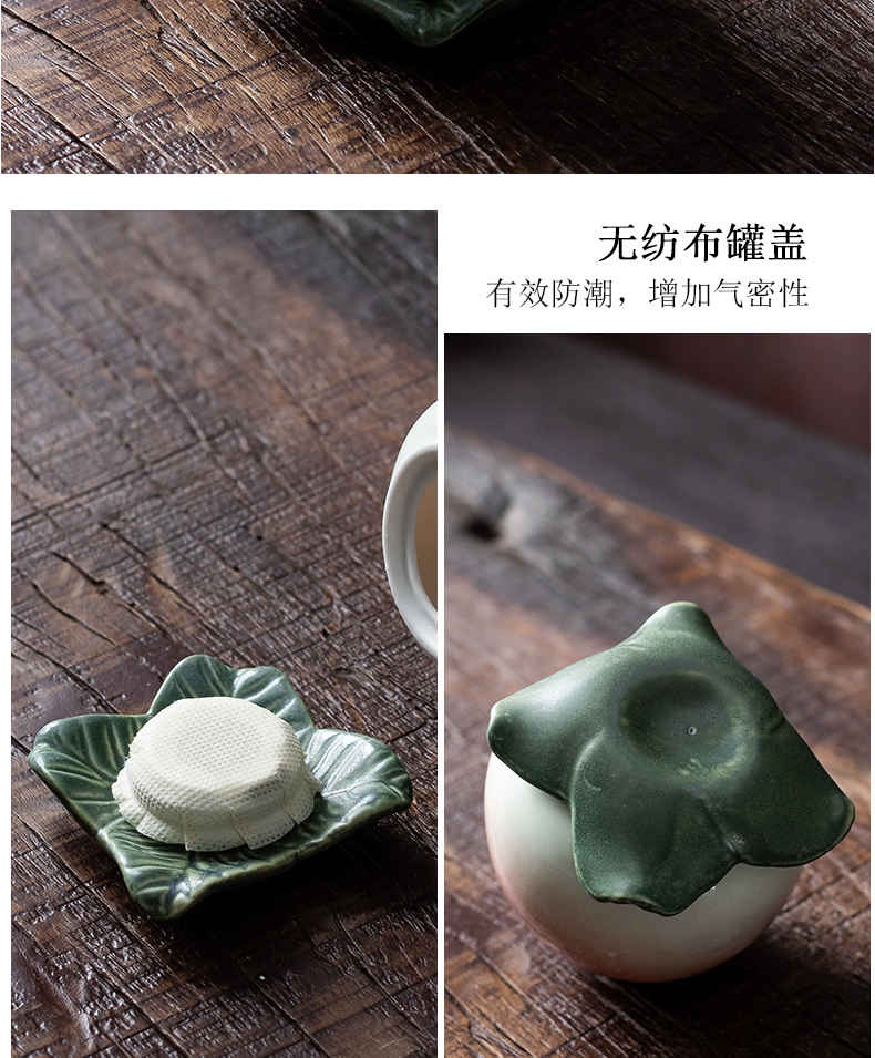 Creative persimmon peach caddy fixings portable simulation seal POTS of tea storage warehouse household ceramics mini fruit furnishing articles