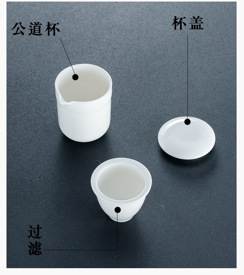 Ceramic white porcelain crack cup a pot of 2 cup small POTS kung fu tea set travel is suing portable tea