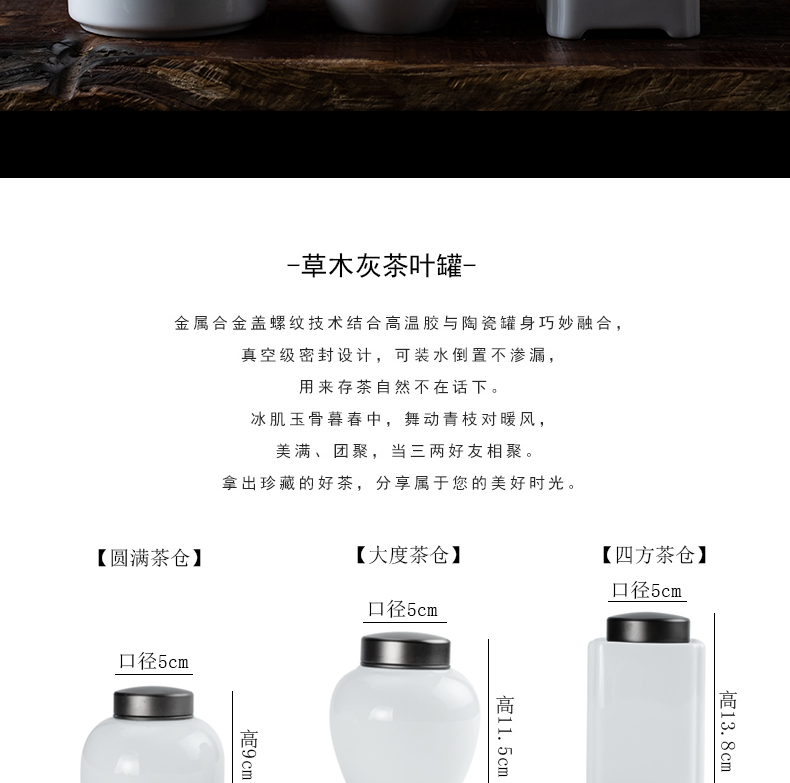 Tin lid ceramic tea pot sweet white jade seal pot is contracted to save tea storehouse POTS series white porcelain in the household