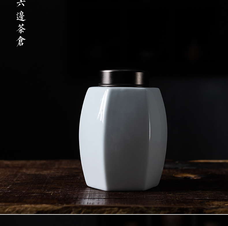 Tin lid ceramic tea pot sweet white jade seal pot is contracted to save tea storehouse POTS series white porcelain in the household