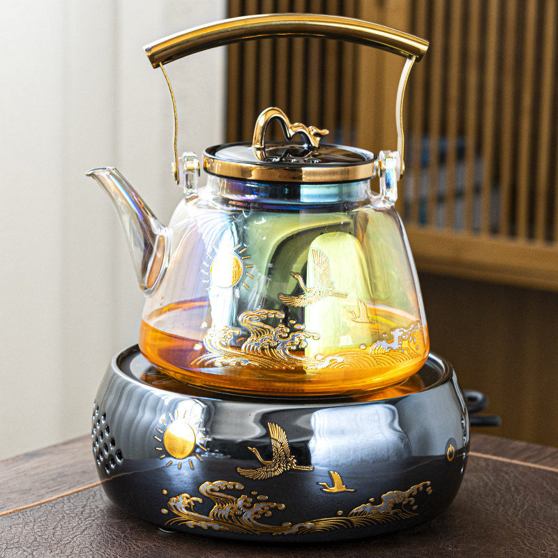 HTC High Temperature Be Stained Glass Bearing steam pot household aperture electric ceramic oven cooking tea set