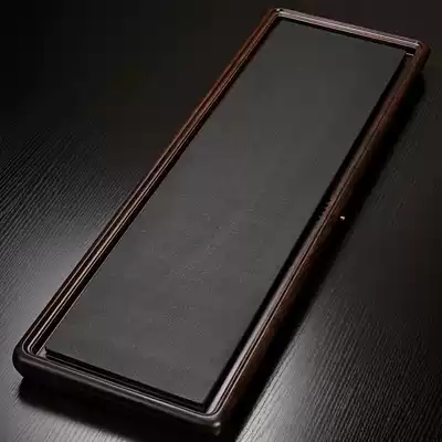 Kunde whole ebony tea tray Solid wood flat black gold stone head tea table Tea tray Large Kung Fu tea set Tea sea