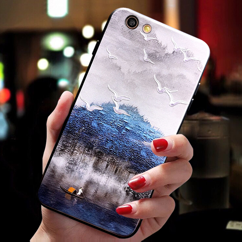 Oppor9s mẫu vỏ điện thoại di động nữ r9splus silicon mềm r9plus bao gồm chống rơi oppor9 bảo vệ oppo r9s thủy triều nam 0pp0 m phong cách Trung Quốc cổ đại với vòng dây buộc vỏ sk r9p. - Nhẫn nhẫn trơn