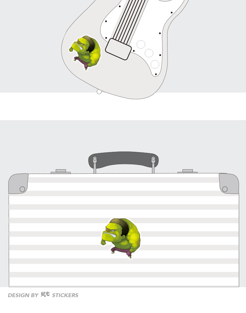 Marvel Hulk cá tính HULK vali vali dán laptop trượt ván guitar 553 - Phụ kiện máy tính xách tay miếng dán decal máy tính casio
