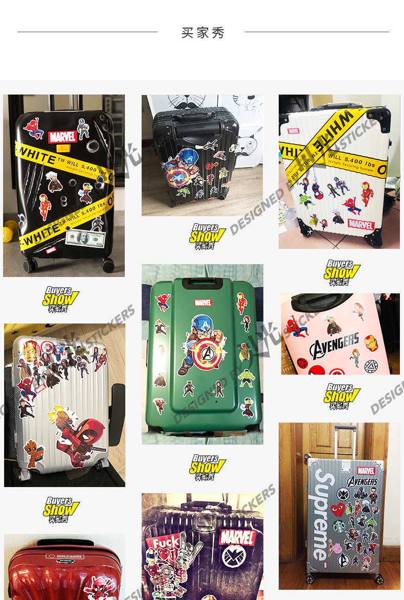 Phim hoạt hình Marvel Avengers dán sticker máy tính xách tay du lịch hộp hành lý vỏ chống thấm nước 76 - Phụ kiện máy tính xách tay chống nhìn trộm màn hình máy tính
