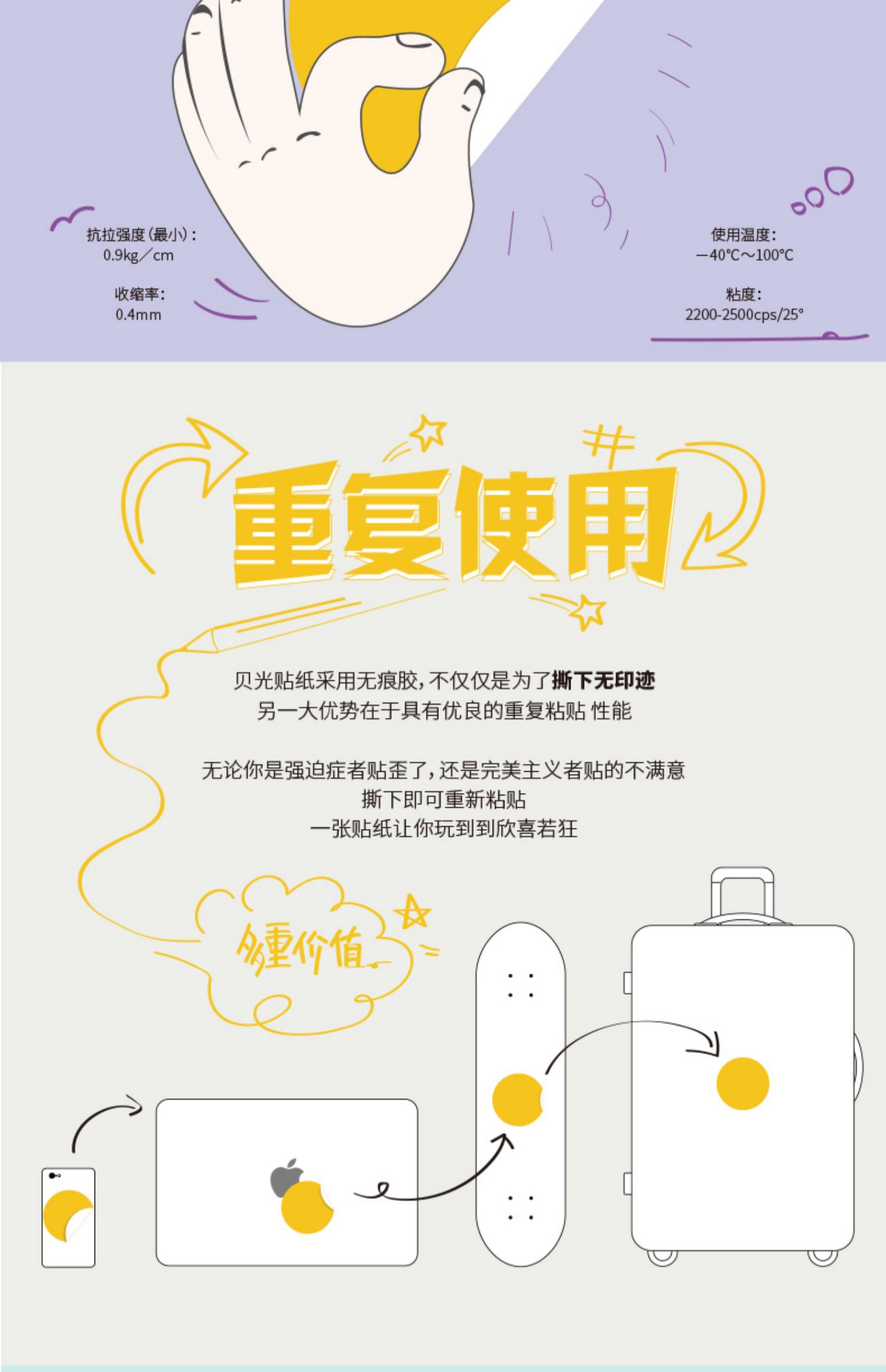 Thương hiệu cá tính Tide Cartoon Cute Travel Case Sticker Máy tính Điện thoại Di động Sticker Flat Cup Chủ Tay Sticker Sticker 847 - Phụ kiện máy tính xách tay miếng dán bàn phím macbook