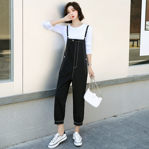 Модная джинсовая футболка, комбинезон, осенний брендовый комплект, европейский стиль, высокая талия, коллекция 2021