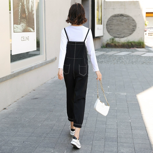 Модная джинсовая футболка, комбинезон, осенний брендовый комплект, европейский стиль, высокая талия, коллекция 2021