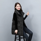 Приталенный длинный пуховик с пухом, жилет, демисезонная стеганая куртка, средней длины