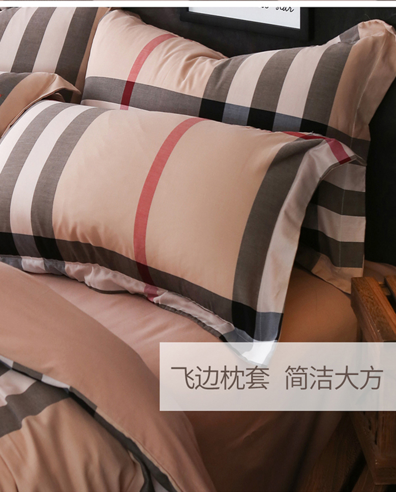 Ánh sáng Brushed bông denim bông dày mùa đông ngày 1.8m1.5 4 mét đôi giường chăn đơn - Bộ đồ giường bốn mảnh bộ ga giường everon