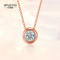 Round collarbone necklace female Diamond bubble color gold 18K gold platinum rose gold diamond pendant birthday gift