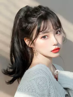 Wig female hair wig ponytail strap micro-roll Net red grab clip ponytail curly hair big wave natural braid