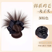 Ободок для волос в корейском стиле с куриными перьями [темно-коричневый]