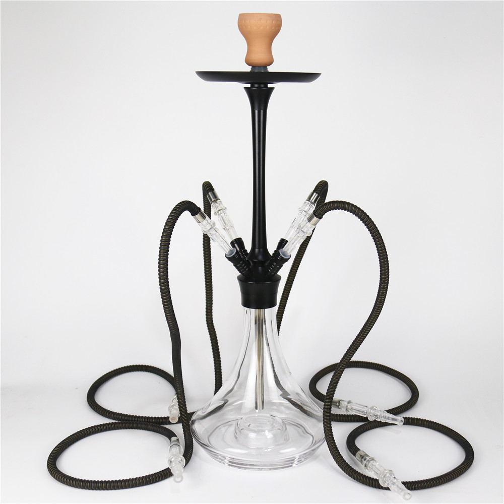 Bar big number four pipe jug with lamp Arabian water smoke pipe ktv dining room upscale full alloy water smoke bucket glass