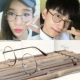 Kính khung nữ tròn mặt khung nghệ thuật quang học phiên bản Hàn Quốc của thủy triều nam phẳng gương tròn khung lưới cận thị màu đỏ có thể được trang bị ánh sáng - Kính khung kính thời trang