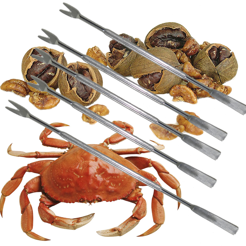 Crab eight pieces stainless steel walnut needle seafood needle cleaning needle Multi-purpose needle Crab eating tool Crab needle Fruit fork Crab needle