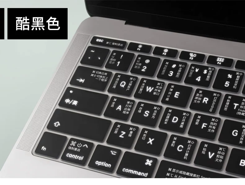 Air13.3 inch Máy tính xách tay mới của Apple Macbook 12 inch Air13 trong suốt Bàn phím Pro15 phim macbookpro bảo vệ phim Phím tắt chức năng hệ điều hành Học tập nhẹ silicone - Phụ kiện máy tính xách tay miếng dán bàn phím macbook