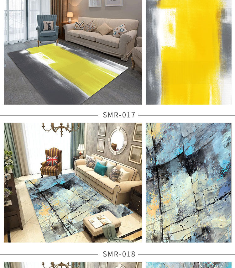 Bắc Âu đơn giản hiện đại trừu tượng mực phong cách Mỹ thảm phòng khách sofa bàn cà phê phòng ngủ cạnh giường nhà hình chữ nhật - Thảm thảm lót sàn nhà