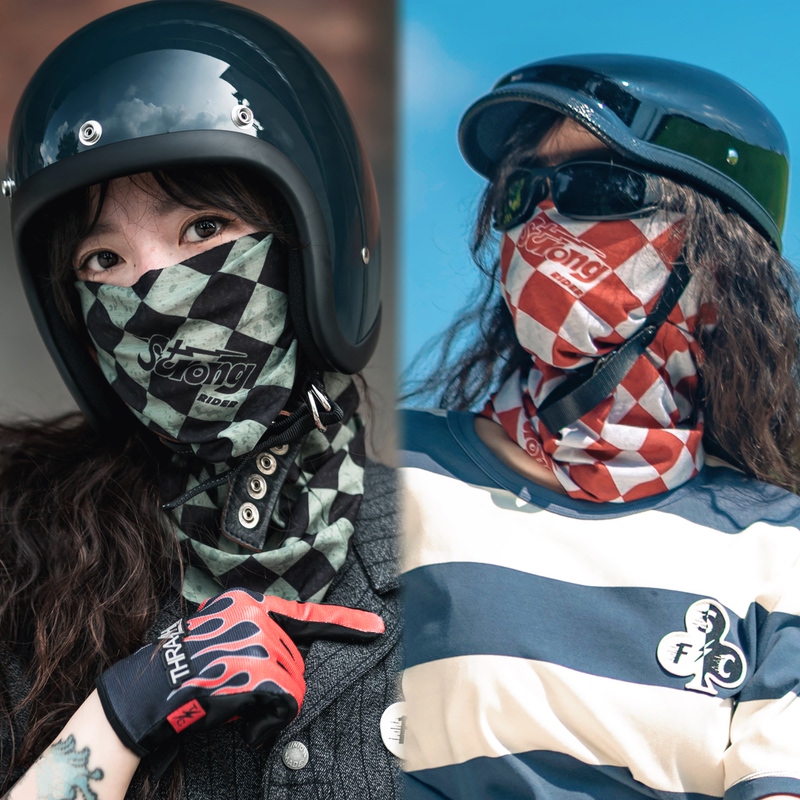 Wang Qiangqiang Strong Rider Checkerboard Dustproof Motorcycle Riding Face Scarf Mask Unisex Wang Qiangqiang Strong Rider Checkerboard Dustproof Motorcycle Riding Face Scarf Mask Unisex
