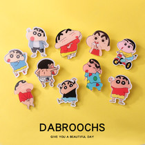 Crayon Shin-chan brooch Cute Japanese ins tide cartoon animation badge Metal badge Student bag pin female